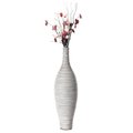 Uniquewise Modern Decorative Bottle Shape White Floor Vase Ribbed Design, 24 Inch QI004177.S